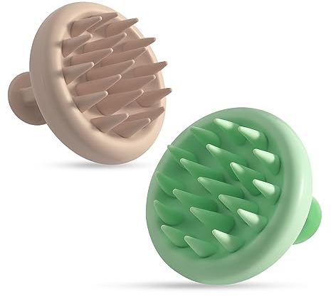 2 Pcs Scalp Massager Shampoo Brush Hair Scalp Massager, Silicone Scalp Scrubber Hair Brush, Scalp Exfoliator Brush, Soft Silicone Scalp Massager Hair Growth and Wet & Dry Scalp Care
