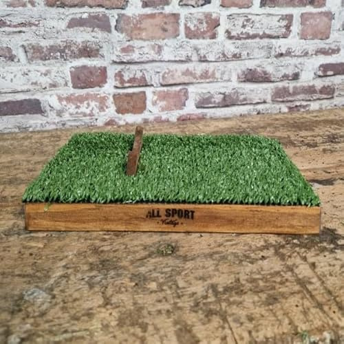 ALL SPORT VINTAGE Grön rugbyboll bas i massivt trä mörk nyans - senioren. Franskt varumärke.