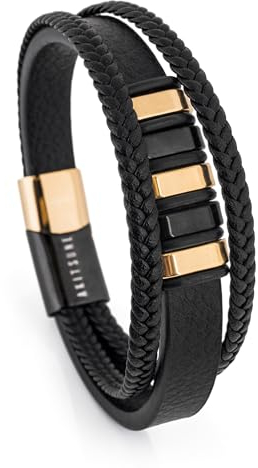 Akitsune Fabula läderarmband | armsmycken kvinnor män rostfritt stål män armband