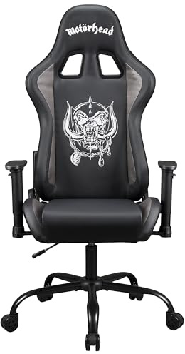 Subsonic - Silla Gaming Motorhead - Silla de Oficina Ergonómica con Espuma de Alta Densidad, Respaldo Reclinable y Reposabrazos 3D Ajustables - Altura Ajustable - Negro