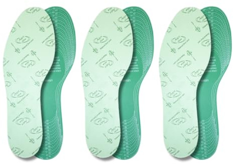 Plantillas Aloe Vera Hombre Mujer - Carbón activo Antiolor, Tacto Suave Transpirables y Antideslizantes - Plantillas Suaves Cómodas de Uso Diario y Trabajo - Unisex Recortable – 3 PARES - CLIVS