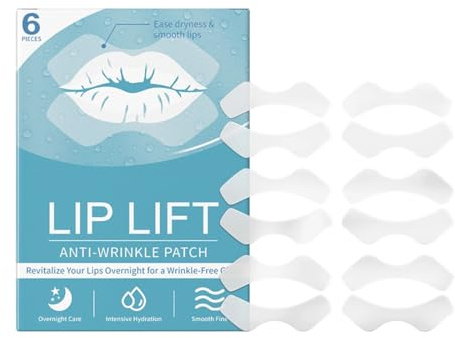CWED Patchs pour les lèvres Set, Hydrate Efficacement les lèvres et Améliore leur élasticité,Convient Comme Base Avant le Maquillage(6 Pièces)