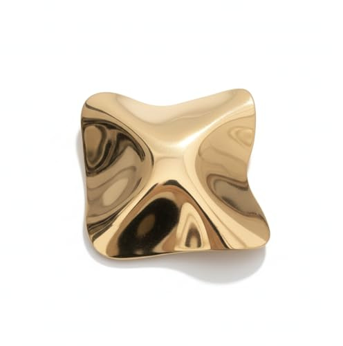 XIMEO Brooches and Pins for Women – Textured Geometric Gold Brooch Pin, Elegant Vintage Lapel Pin, Minimalist Metal Broche Jewelry Gift