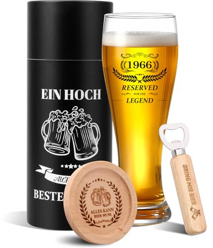 yosiio 60-årsdagspresent för män 1966 personlig ölglas födelsedagspresent 18 oz ölglas 60 år man