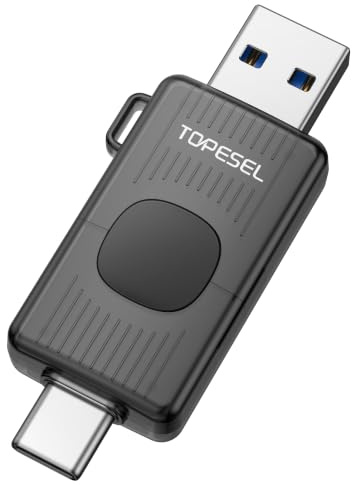 TOPESEL 128GB USB C Flash Drive up to 110MB/s USB 3.2 Gen 1 Thumb Drive Push-Pull USB Stick Portable Memory Stick for iPhone 15/16/17 Android Smartphone Tablet Laptop Car Audio Smart TV