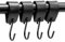Brute Strength - Ganci a S multifunzionali in pelle - Nero - 4 pezzi - Gancio per cappotto - per cucina, bagno, camera da letto e ufficio