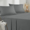 Parure De Lit 140x190/200 4 Pièces en Microfibre - Drap Housse 140x200 cm - Drap Plat 2 Personne 220x280 cm - 2 Taie d'oreiller 50x80 - Haute Qualité - Gris foncé