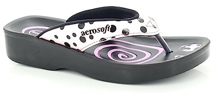 Aerosoft Polka Dot Ladies Orthopaedic Comfortable Thong Flip Flop Sandals (PINK, uk_footwear_size_system, adult, women, numeric, medium, numeric_6)
