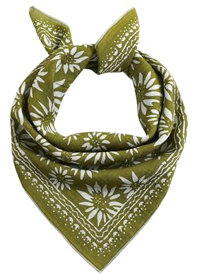 STARWHISPER Multicolored 22''x22'' Cotton Bandana for Women and Men Multi-purpose Headband Hair Scarf Protective Coverage (S4-Mustard)