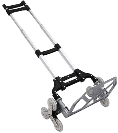 SOPERIT Carrello per salire le scale, pieghevole, 6 ruote, in alluminio, altezza regolabile