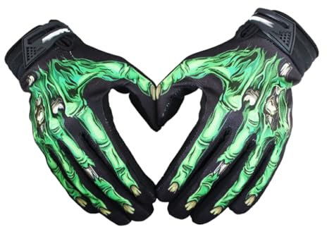 tuwiwol Gants d'équitation respirants et confortables, pour moto, cyclisme, légers et résistants Pour aux chocs, multifonctionnels, vert, XS (enfant)