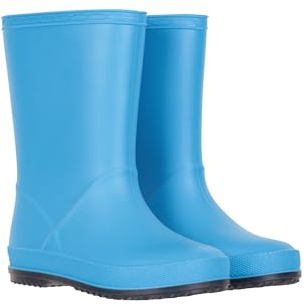 Mountain Warehouse Plain Kids Wellies - Waterproof, Soft Jersey Lined Wellington Boots, Gripped Sole, Boys & Girls - Spring Summer, Rain, School, Outdoors Blue (Se 7