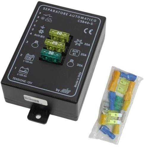 CBE CSB40-S - Separatore batteria per sistemi 12 V, carica e sicurezza efficienti, camper, roulotte, furgone, barca, uva