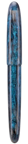 Asvine C80 Fountain Pen #8 1.1mm Nib Large Calligraphy Pen with Converter Case Light Blue Glitter