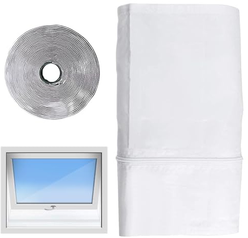 Sello de ventana para aire acondicionado portátil, kit de sellado de ventana de CA móvil con cremallera, accesorios de sellado de intercambio de aire para apartamento, hogar, sala de estar, oficina
