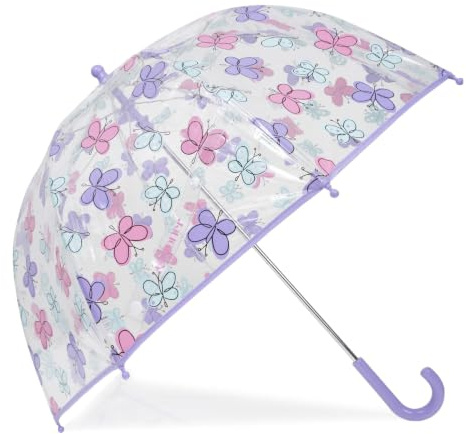 Isotoner Parapluie Enfant transparent PVC/Papillons