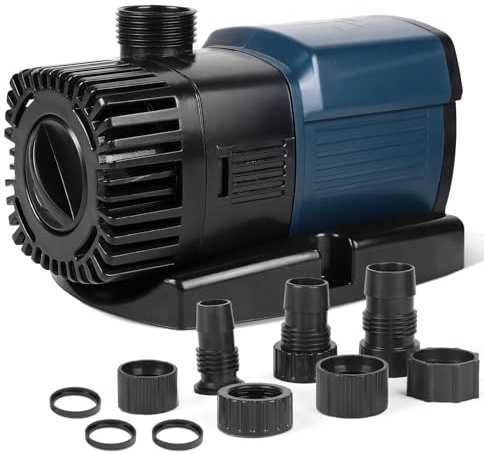 SWAWIS Teichpumpe mit Filter 38W 5800L/H Wasserpumpe Energiespar Aquarium Pumpe Max. Förderhöhe 5,2M Kabellänge 10M Tauchpumpe Springbrunnenpumpe Bachlaufpumpe