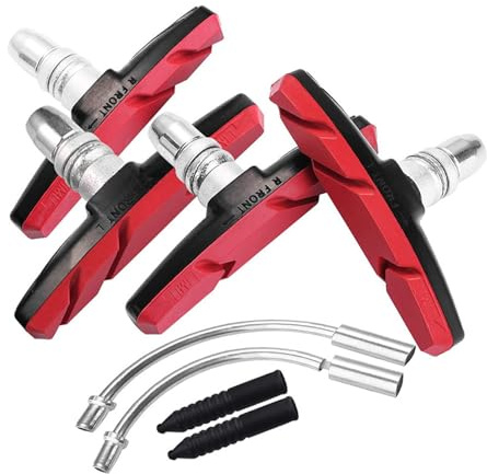 Zkydhbd 2 paia di blocchi freno per mountain bike con tubo curvo e manicotto in gomma cuscinetto ruota supporto ciclismo scarpa freno ruota