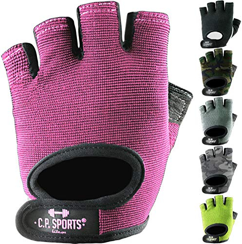 C.P.Sports Power-Handschuh, Allround-Fitnesshandschuh – waschbare Trainingshandschuhe, Gym Gloves für Bodybuilding, Kraftsport, Fitness, Radfahren, Sport – pink S