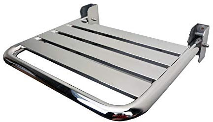 KUYUC Asiento de Ducha Plegable Montaje en Pared, Acero Inoxidable Asiento de Ducha Abatible para Personas Mujeres Embarazadas (Color : Silver)