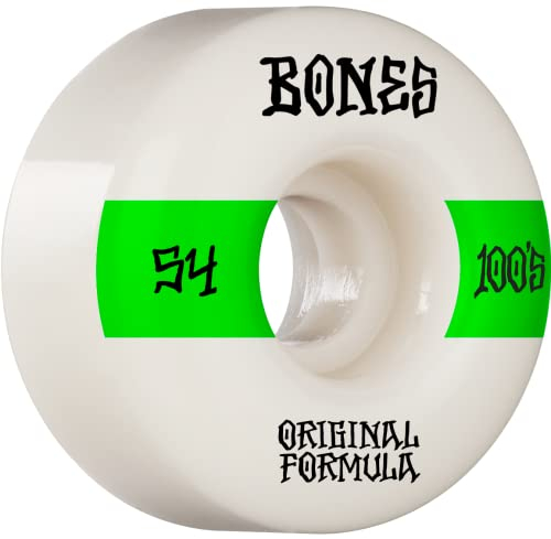 Bones Wheels 14 V4 Wide 100 Stück Skateboard-Räder, weiß, 54 mm