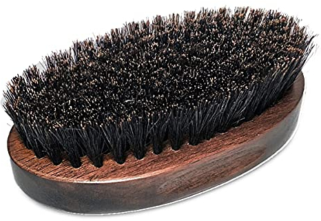 Boar Bristle Beard Brush for Men Made By Wood, Classical Wood Walnut Style Handle, Beard Straightener Brush Make Beard Soften Clean, Gift for Men(1 Pack), black and brown, Small (Pack of 1)
