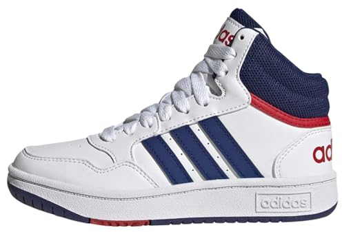 adidas Unisex Kinder Hoops Mid Shoes Schuhe, Cloud White/Victory Blue/Scarlet, 38 2/3 EU