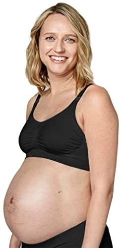 Medela sujetador de maternidad y lactancia Keep Cool, sin costuras, con 2 zonas de transpiración, tela suave al tacto, para un soporte cómodo, en negro