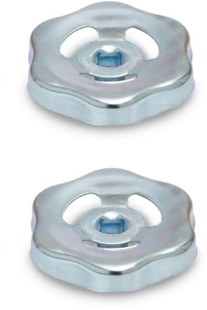 Ganter Standardelement | Plåthandtag, ventilhjul, ventilhandtag, avstängningsventil | 2 stycken | GN 227.6-ST-130-V12-ZB | Diameter 130 mm | kvadrat V12