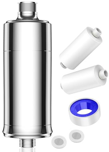 Shower Filter with 32 Stage Filtration, Shower Head Filter for Hard Water, Shower Water Filter with Replaceable Cartridge, Filtration Capacity 20,000 Litres, Removes Chlorine, Fluoride and Heavy Metal