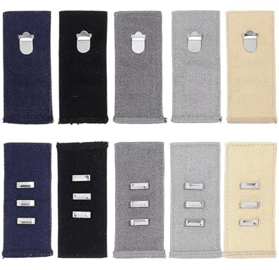 TPZORJX 5Pcs Extensión de botón para pantalones, extensión de botones para pantalones vaqueros, extensión de cintura ajustable, para hombre y mujer, Adecuado Para Jeans Camisas Falda