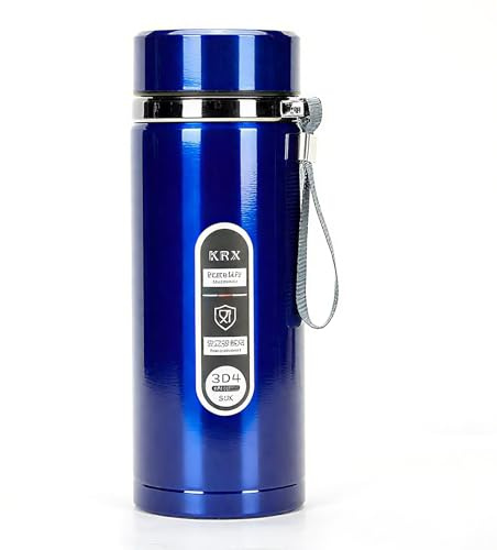 500ml Water Bottle Vacuum Insulated Bottle, Travel Mugs, 18/8 Stainless Steel Water Cup, Leakproof Keep Drinks Hot Cold, Tea Flask for Cycling, Gym, Home(Blue)