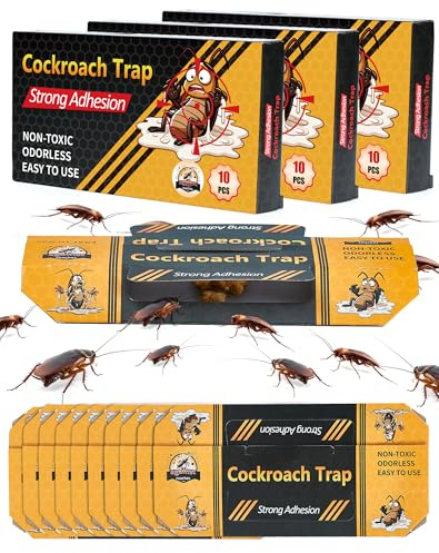 30 Trappole per Scarafaggi e Blatte Non Tossiche e Insapori, per Catturare ed Eliminare gli Insetti in Casa: Ideali per Cucina, Bagno, Camera da Letto, Ufficio e per Proteggere la Tua Famiglia