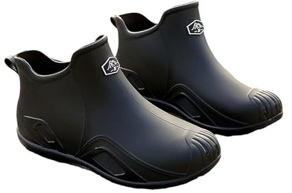 Generisch Gummistiefel Herren Wasserdicht Kurze Regenstiefel Leichte Knöchelstiefel Weitschaft Halbstiefel Rutschfeste Angelstiefel Bequeme Gartenarbeitsschuhe Wanderstiefel Langlebiger Herrenstiefel