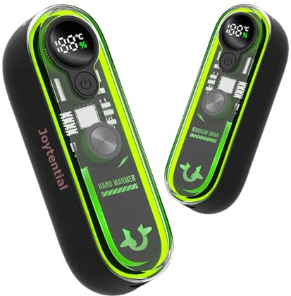 Joytential Scaldamani Elettrico Ricaricabili, 2 in 1 Scalda Mani Portatile Magnetico, 4 Livelli di Calore, USB Scaldamani Tascabili Regali per Outdoor Campeggio, Sci, Raynauds, Giochi, Nero