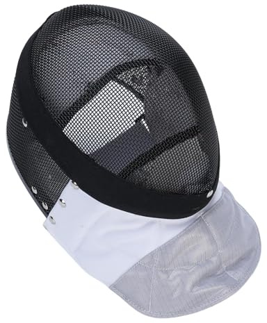 RiToEasysports Máscara de Esgrima, Máscara de Casco de Esgrima Certificada CE 350N con Diseño de Malla Metálica Forro Desmontable para Protección del Cuello de la Barbilla de la Cara (S)