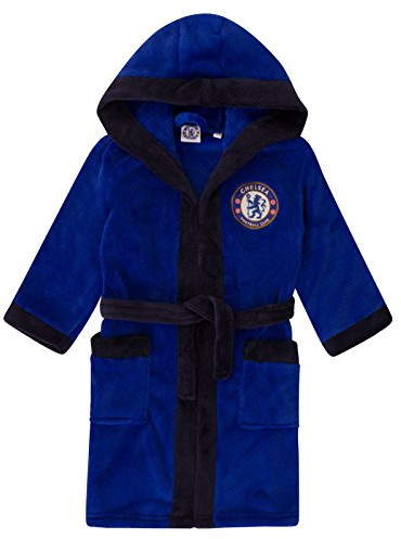 Chelsea Official Football Boys Fleece Dressing Gown Robe Royal 9-10 Yrs