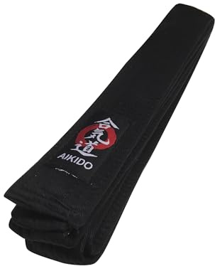 Budodrake Aikidogürtel mit Aikido-Label schwarz 5 cm (300)