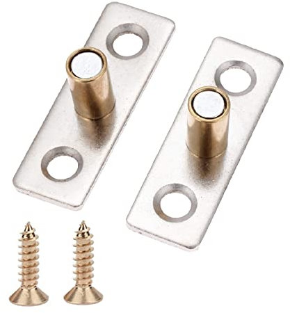 Hicello Lot de 2 Guide Porte Coulissante Ø8mm-Roulette, Frein Guide Sol Roulement pour Porte Coulissante en Bois Intérieur, Guidage Bas Olive en Acier INOX