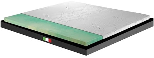GEEMMA s.r.l. - Topper Ortopédico H6 con Tejido Antimicrobiano de Plata, 135 x 190 cm