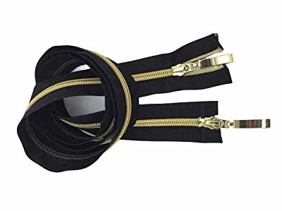 Cerniera Lampo 2 Cursori Sganciabile Lunga 1 Mt Catena 6 Nylon Fettuccia Nera
