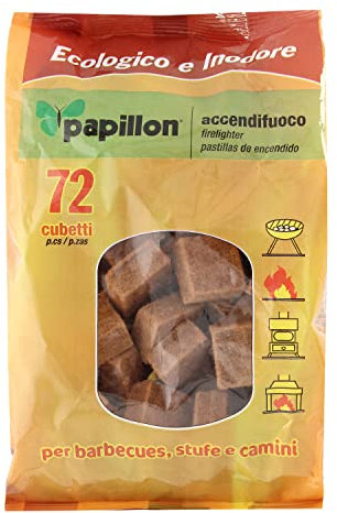 PAPILLON Pastillas Encendido Barbacoas Ecologicas 72 Piezas, No Toxico, Sin Olor, Favorable Medio Ambiente, 0, Color, único