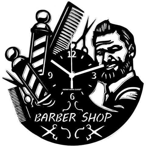 Instant Karma Clocks | Orologio da Parete Barber Shop | Design Parrucchiere Barbiere Vintage | Decorazione Moderna per Salone Uomo | Regalo Originale Barbershop