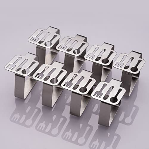 laro 8-192 Stück Premium Qualität Tischtuchklammern Edelstahl, Tischdeckenklammer Tischabdeckungsklemmen Tischdecke Tischdeckenhalter Clips Tischtuch Clips - Silber, Anzahl:32