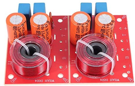 Muuisndjaq 2Pcs 2 Way 80W Diy Speaker Filter Circuit Treble Bass Frequency Divider Home Theater Hifi Stereo Audio Crossover Filter