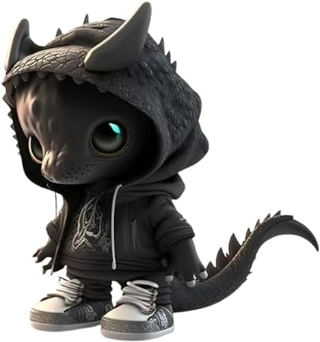 Byffoer Coole Drachen Figuren,Halloween Dinosaur Statue Niedliche Garten Drachen Skulptur,Handgefertigte Harz Drachen Skulptur für Zuhause Schreibtisch Garten Home Statue Sammler Liebhaber