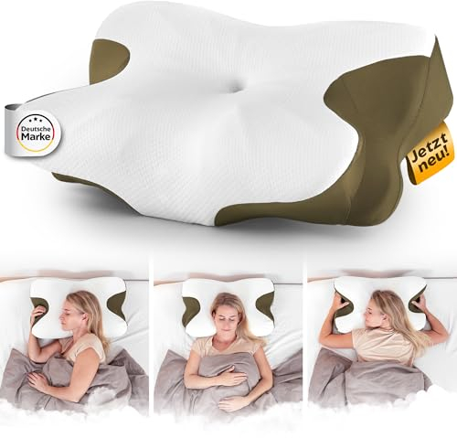 Snoozify Orthopädisches Kopfkissen - Ergonomisches Kissen für Nackenschmerzen als Rücken,Bauchschläfer & Seitenschläferkissen Memory Foam Pillow- Perfektes Nackenstützkissen - Antischnarchkissen