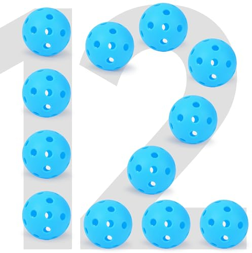 Sukeen Pickleball-Bälle für den Innenbereich mit Tasche, 26 Löcher, Pickleball-Bälle für den Innenbereich, Pickleball-Bälle mit hoher Sprungkraft, Pickleball-Bälle für Anfänger, Fortgeschrittene, 12