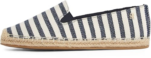 Tommy Hilfiger Donna Espadrillas Nautical Stripe con Logo, Multicolore (Space Blue Itacha Stripes), 36