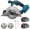 18V Cordless Circular Saw, Mini Circular Saw 5 Inch with 125mm Blade, Cordless Brushless Circular Saw with Long Handle Adjustable Cutting Angle and max 45mm Depth, with 2X 5.5Ah Batteries and Charger